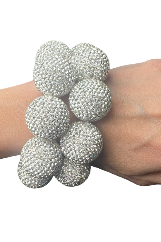 Crystal Sphere Stretch Statement Bracelet - Born To Glam Born To Glam