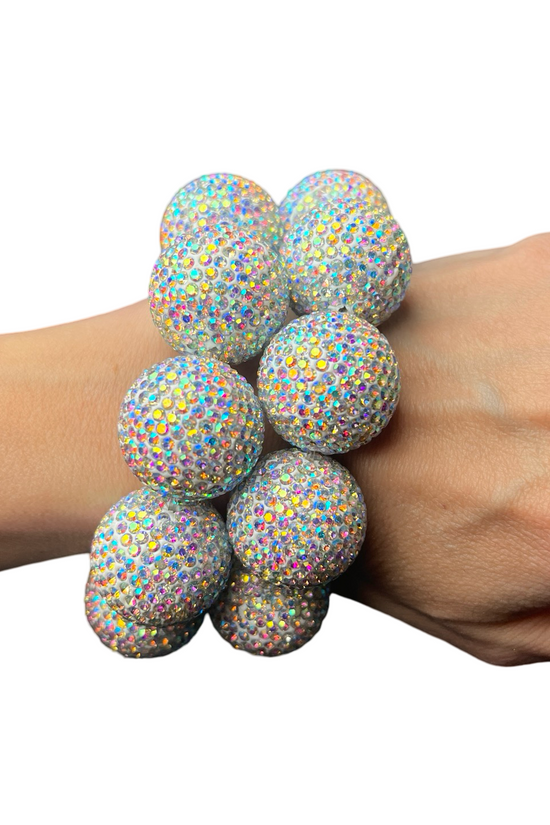 Crystal Sphere Stretch Statement Bracelet - Born To Glam Born To Glam