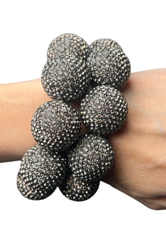 Crystal Sphere Stretch Statement Bracelet - Born To Glam Born To Glam