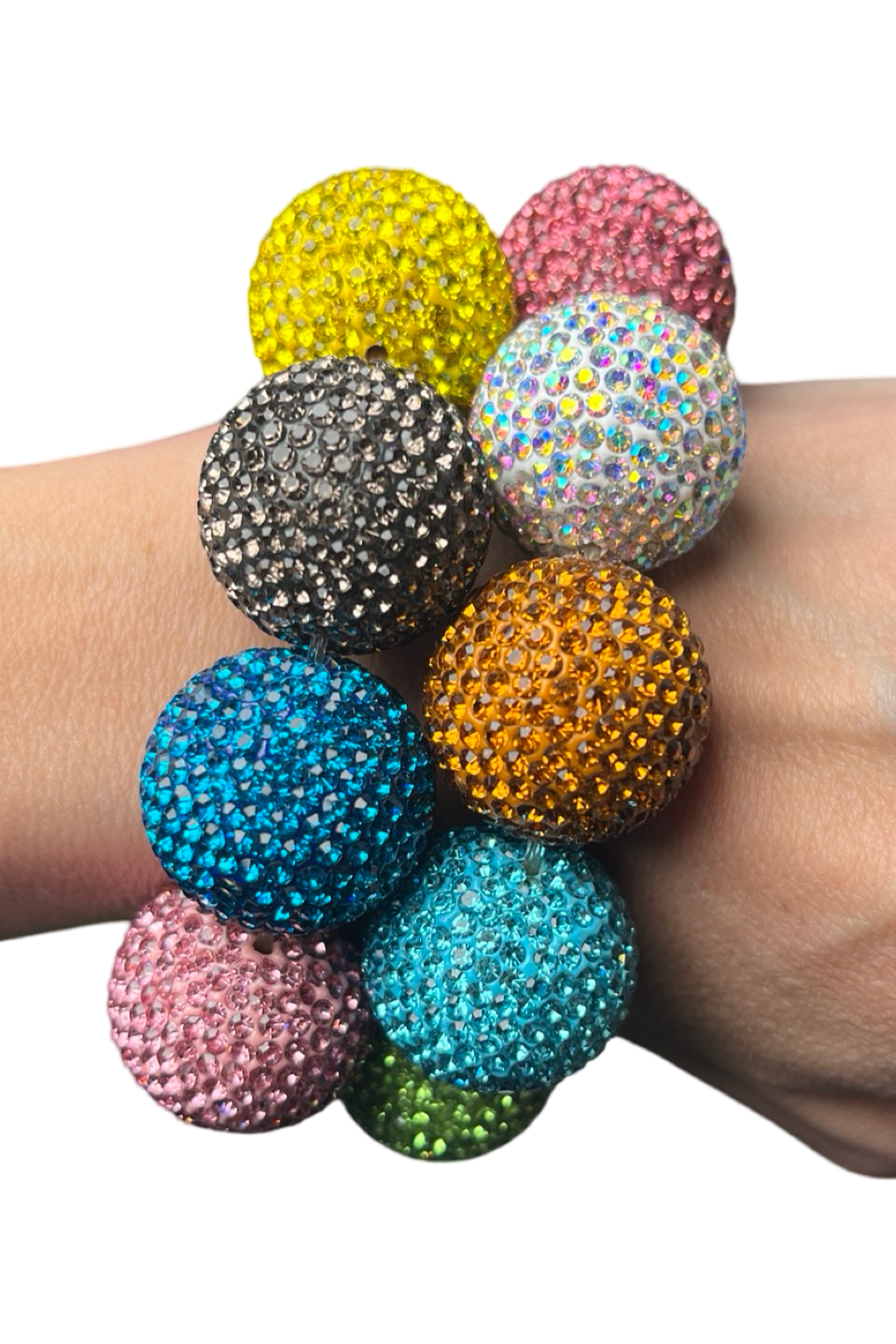 Crystal Sphere Stretch Statement Bracelet - Born To Glam Born To Glam
