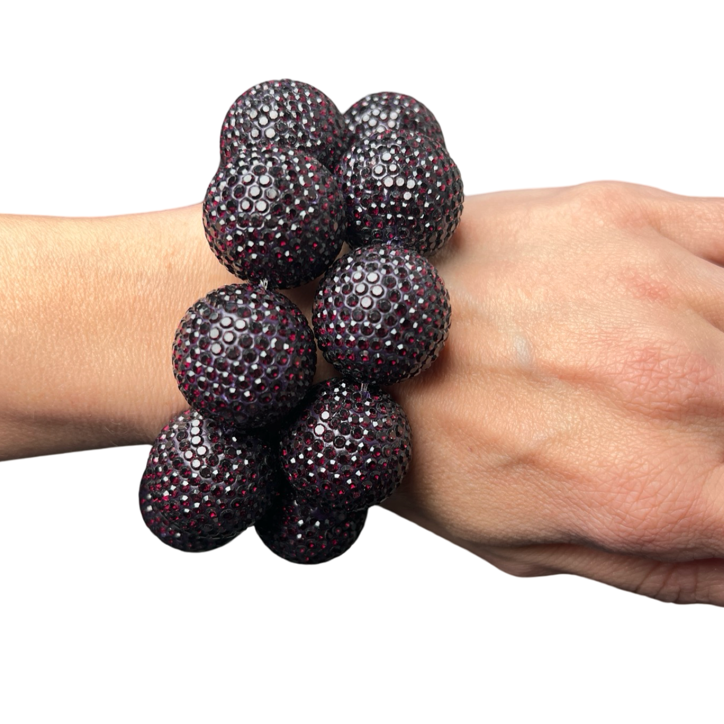 Crystal Sphere Stretch Statement Bracelet - Born To Glam Born To Glam