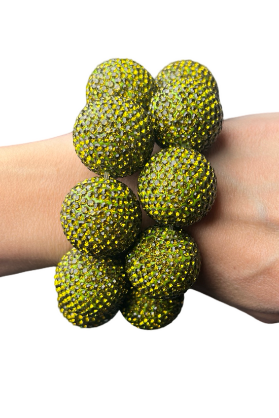 Crystal Sphere Stretch Statement Bracelet - Born To Glam Born To Glam