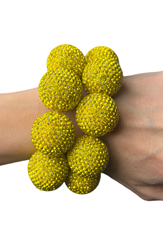 Crystal Sphere Stretch Statement Bracelet - Born To Glam Born To Glam