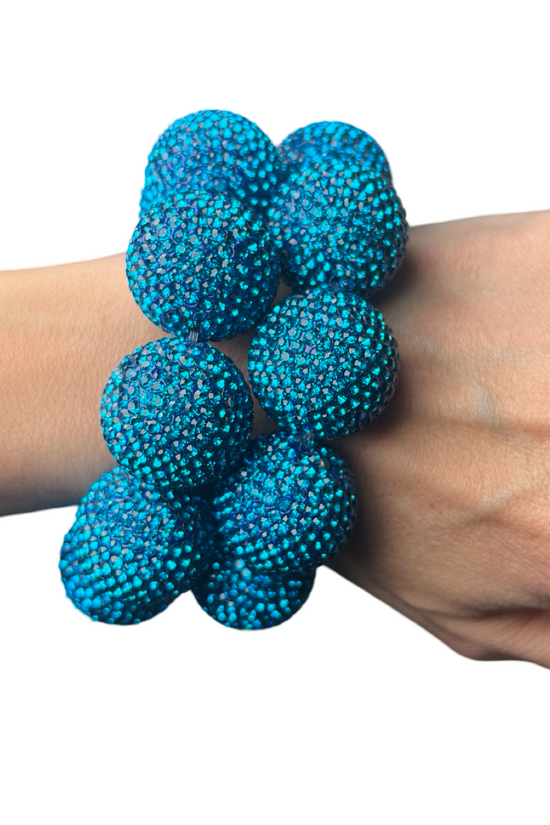 Crystal Sphere Stretch Statement Bracelet - Born To Glam Born To Glam