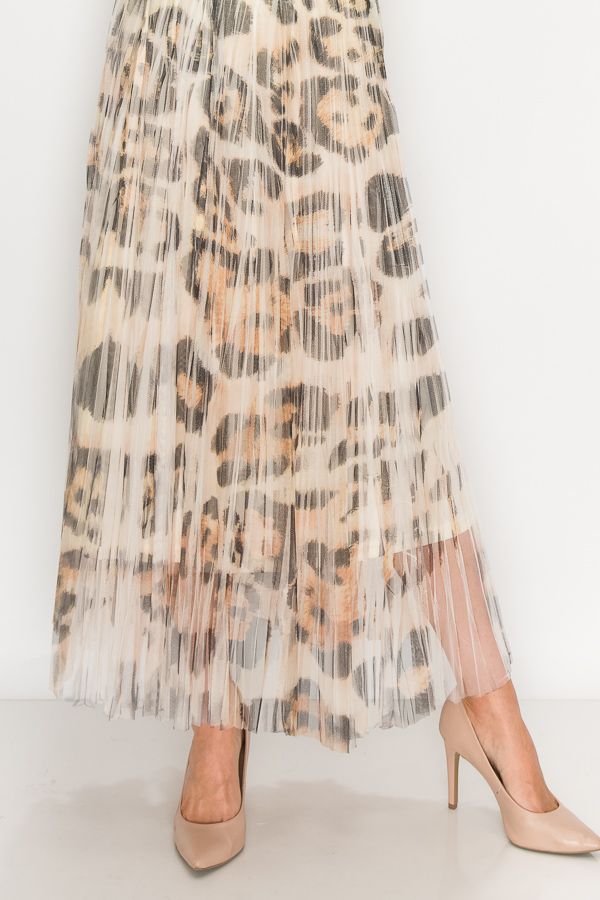 Leopard Tulle Maxi Skirt - Born To Glam Born To Glam