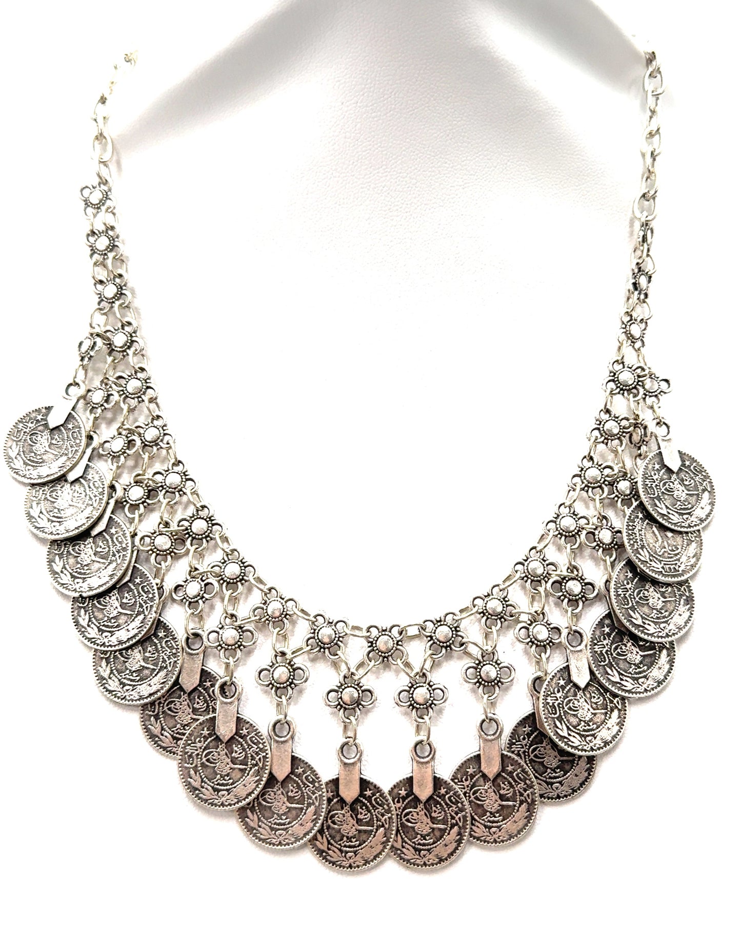 Silver Coin Short Necklace - Born To Glam Born To Glam