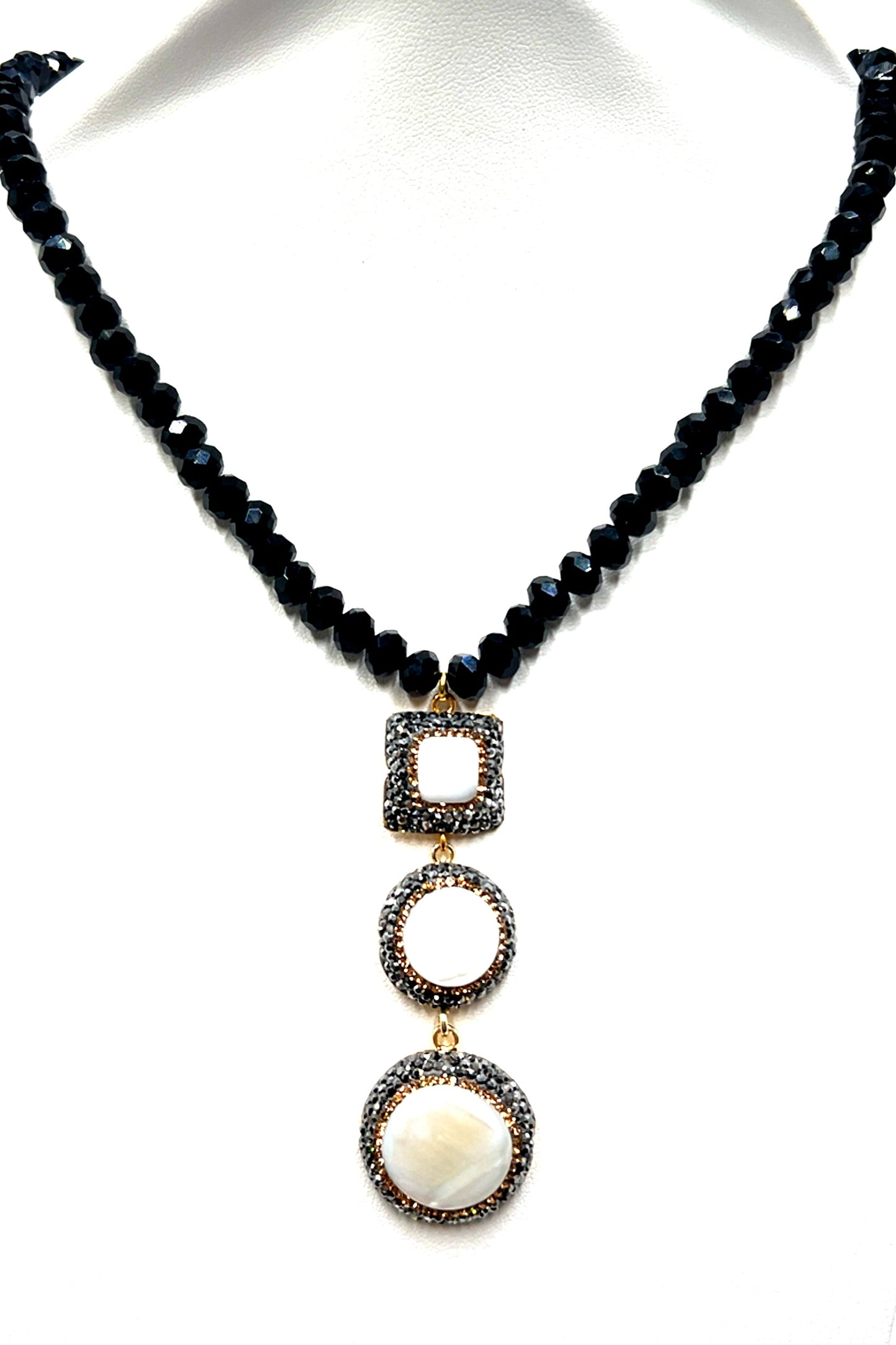 Crystal Beaded Gemstone Necklace - Born To Glam Born To Glam