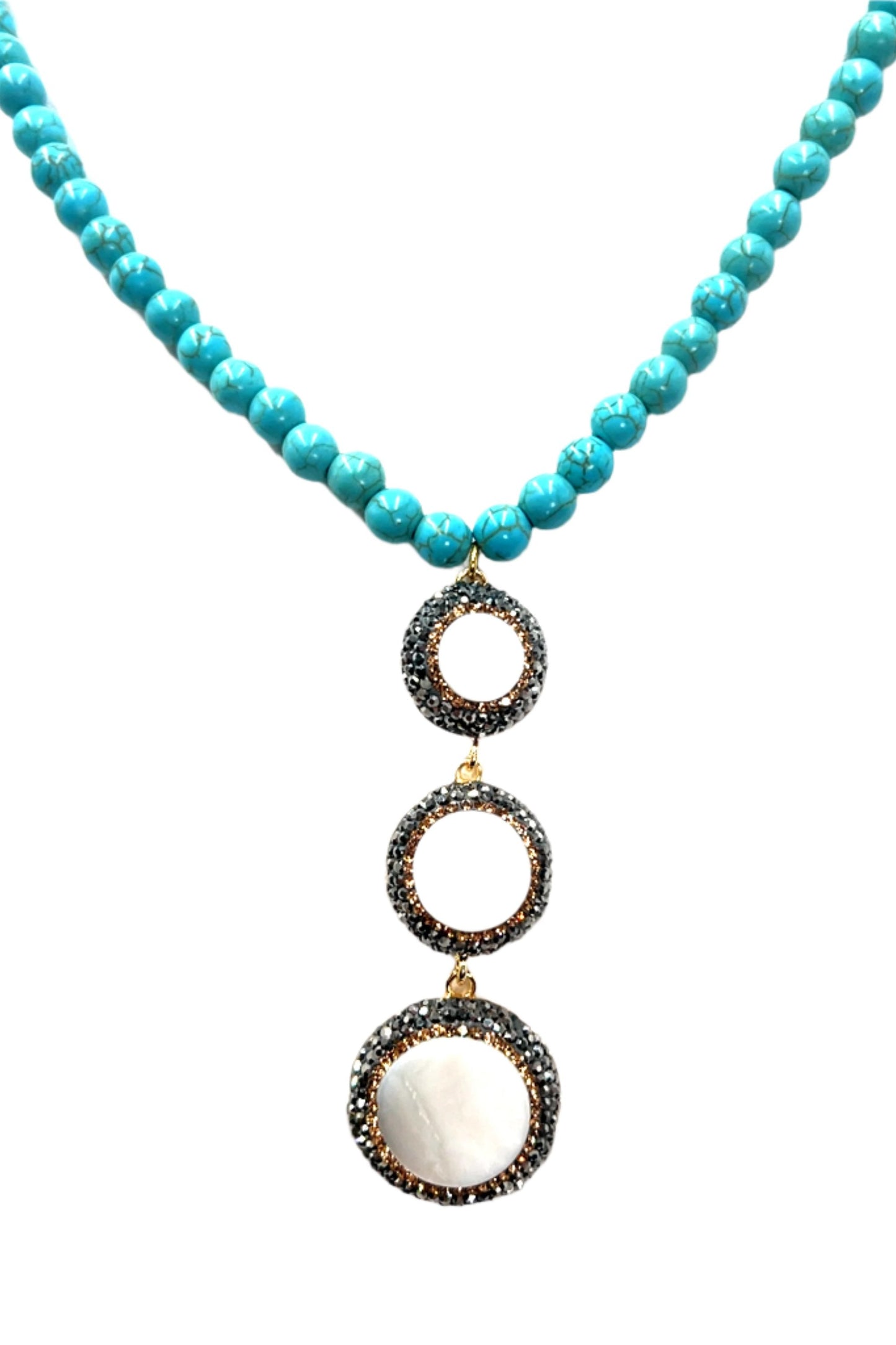 Crystal Beaded Gemstone Necklace - Born To Glam Born To Glam