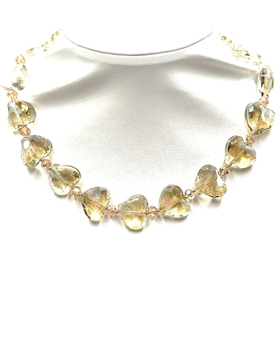 Crystal Heart Short Necklace - Born To Glam Born To Glam