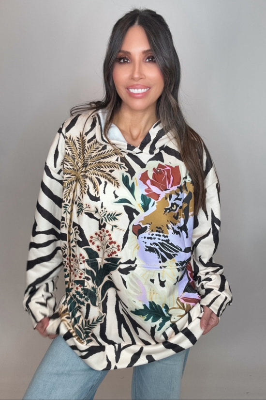 Purple Lion  Hoodie Sweatshirt - Born To Glam Born To Glam