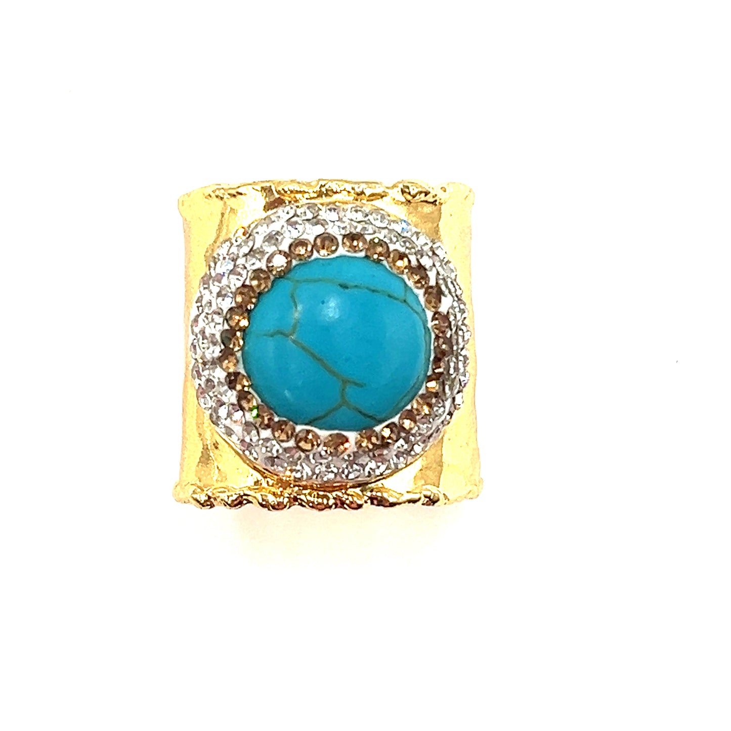 Gemstone & Crystal Adjustable Cuff Ring - Born To Glam Born To Glam