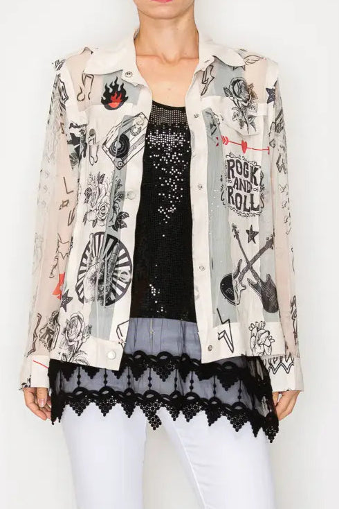 Rock N Roll Faux Suede Mesh Jacket - Born To Glam Born To Glam