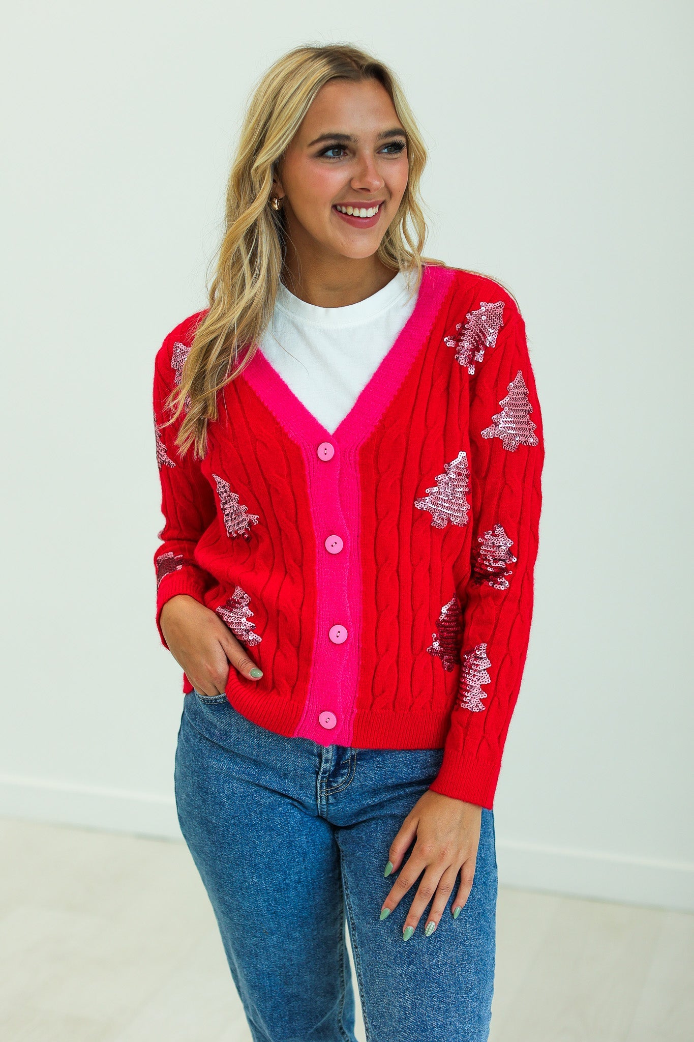Tree Sequins Cardigan - Born To Glam Born To Glam