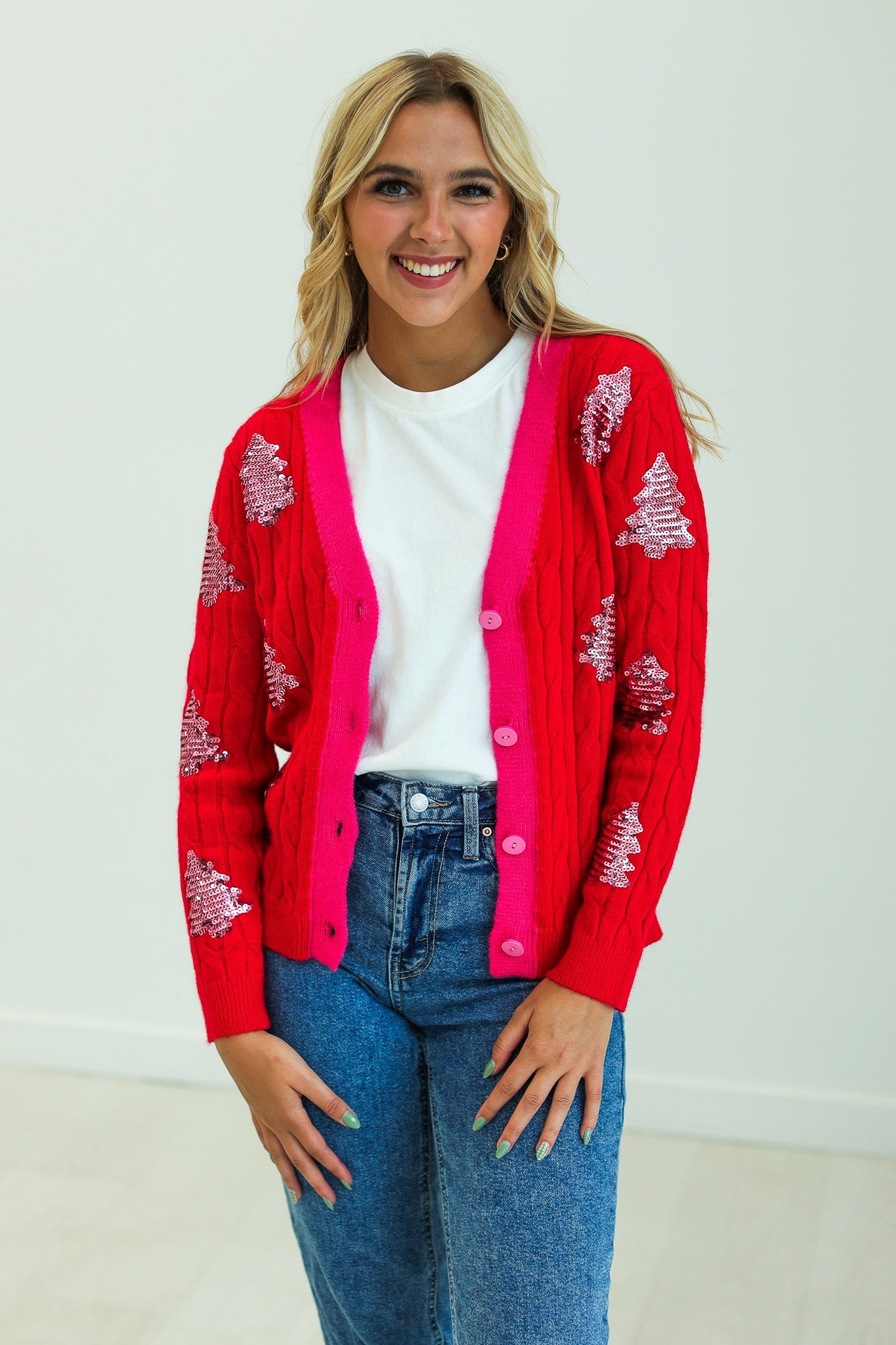Tree Sequins Cardigan - Born To Glam Born To Glam