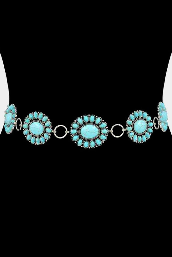 Boho Western Turquoise Chain Belt - Born To Glam Born To Glam