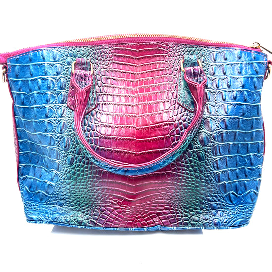 Vegan Leather Crocodile Print Handbag - Born To Glam Born To Glam