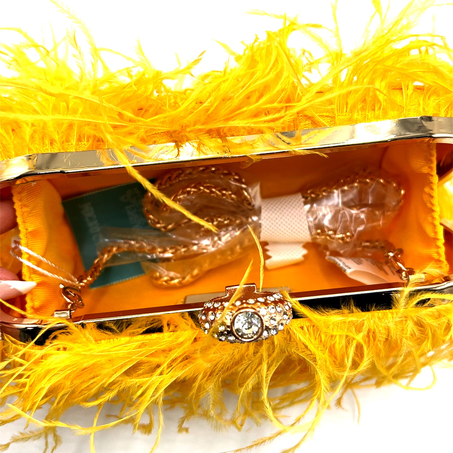 Vibrant Feather Evening Bag - Born To Glam Born To Glam