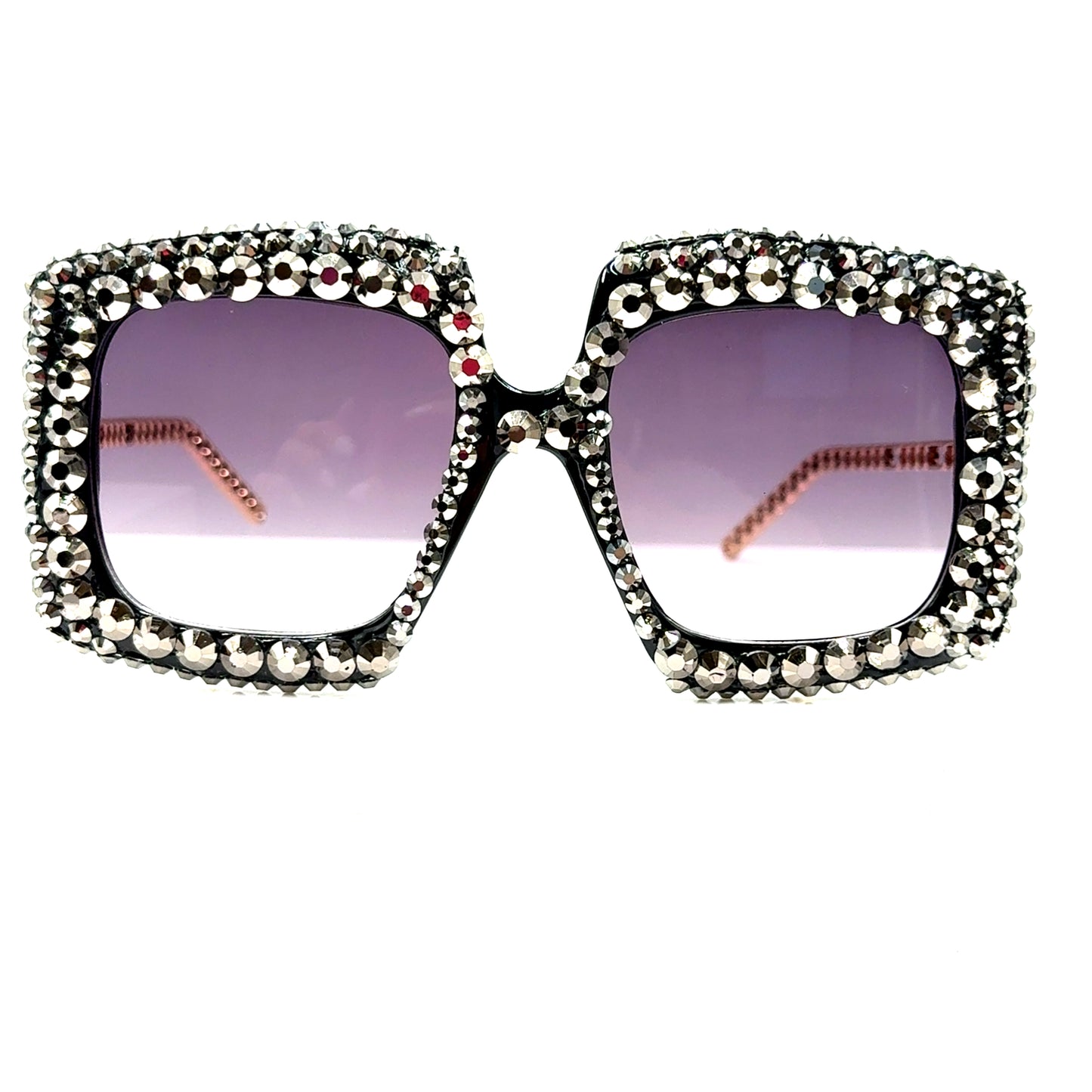 Sparkling Rhinestone Square Frame Sunglasses - Born To Glam Born To Glam