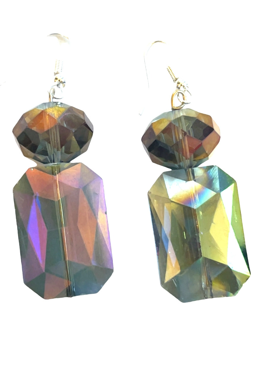 Rose Green Crystal Dangle Earring - Born To Glam Born To Glam