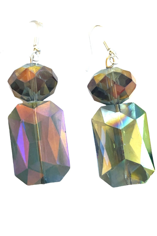 Rose Green Crystal Dangle Earring - Born To Glam Born To Glam