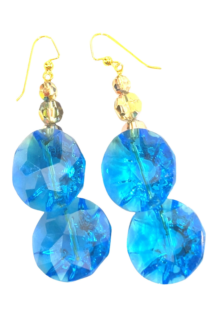 Blue Crystal Dangle Earring - Born To Glam Born To Glam
