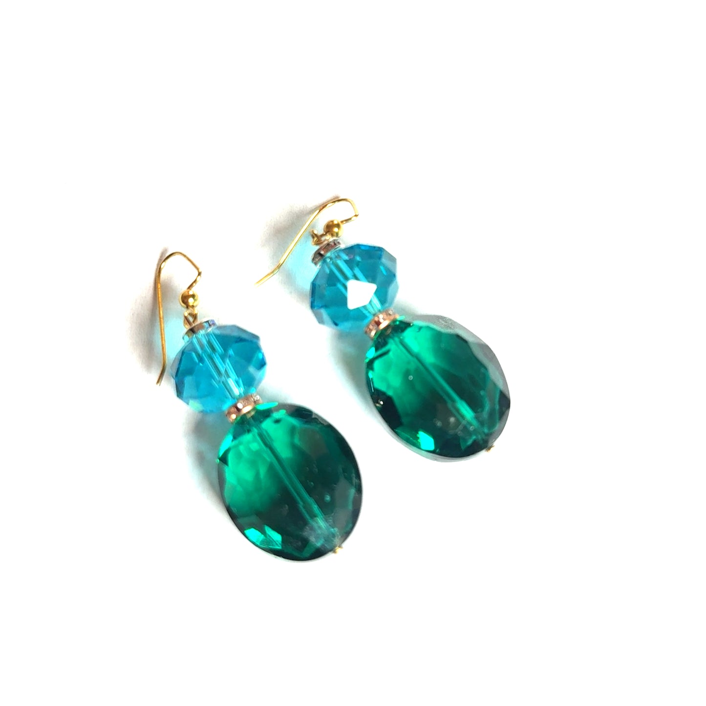 Green Crystal Drop Earring - Born To Glam Born To Glam