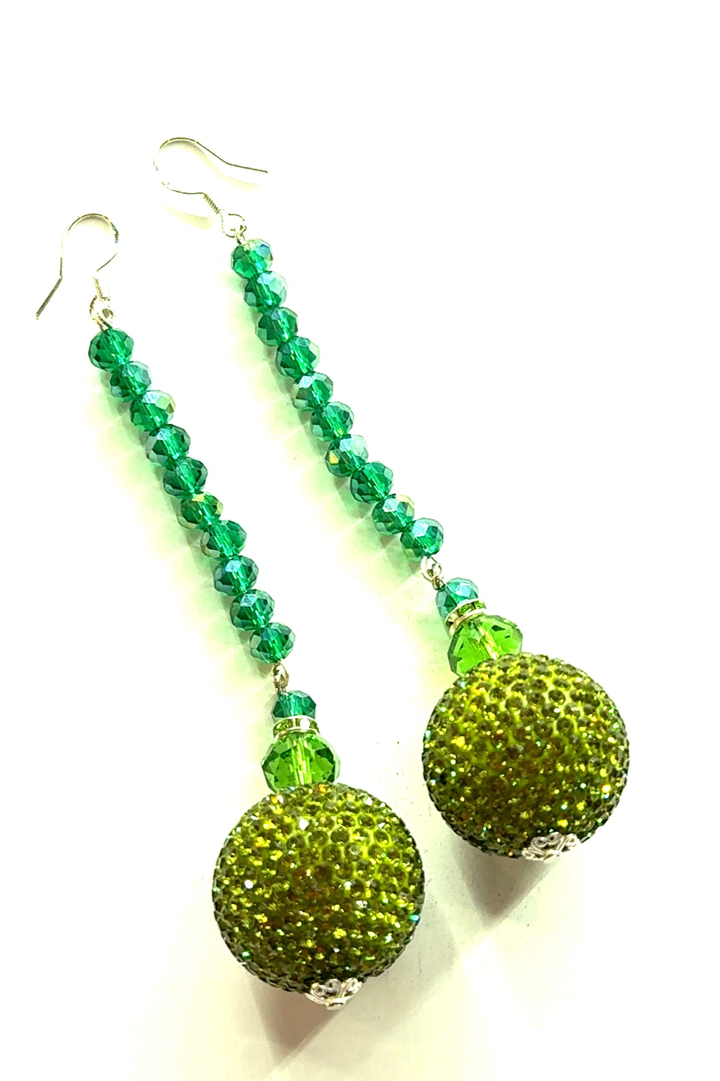 Lime Gumball Crystal Long Earring - Born To Glam Born To Glam