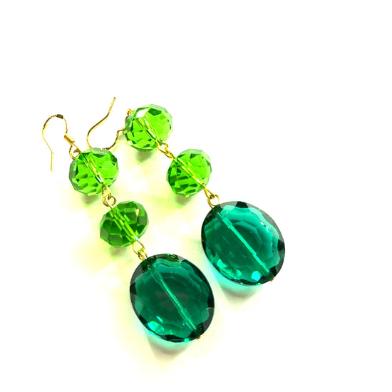 Lime Emerald Crystal Dangle Earring - Born To Glam Born To Glam