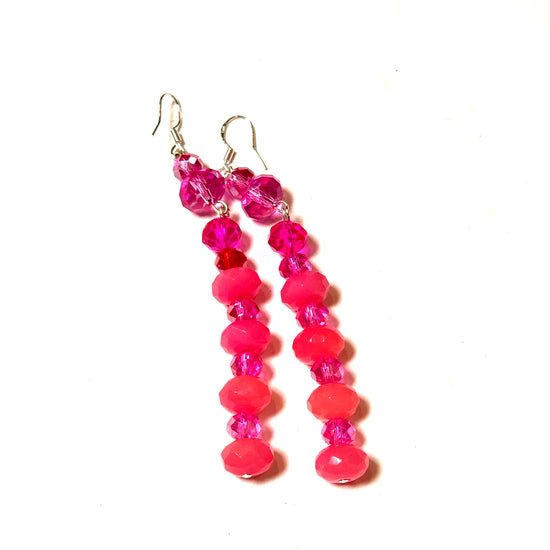 Pink Quartz Long Drop Earring - Born To Glam Born To Glam