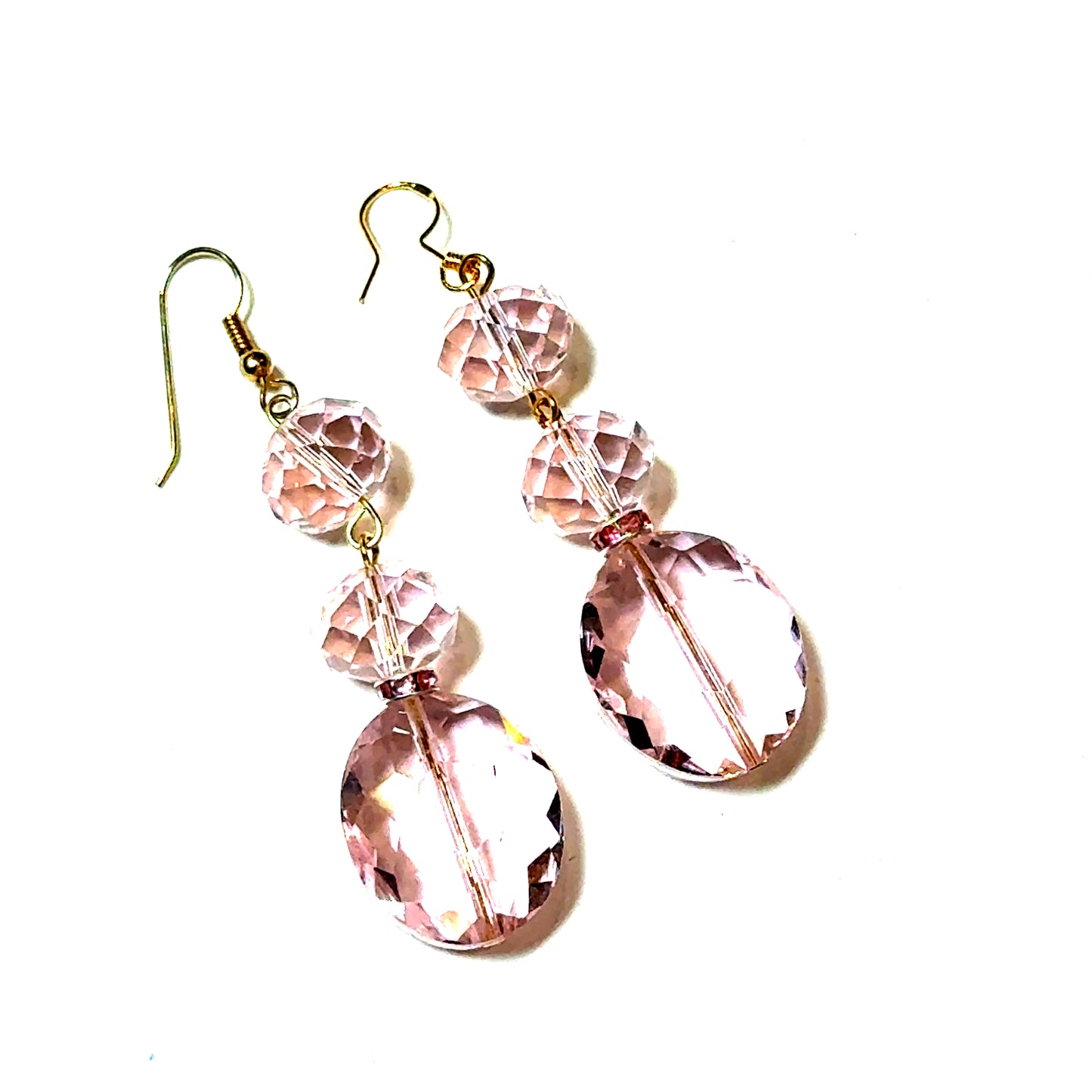 Baby Pink Crystal Oval Earring - Born To Glam Born To Glam