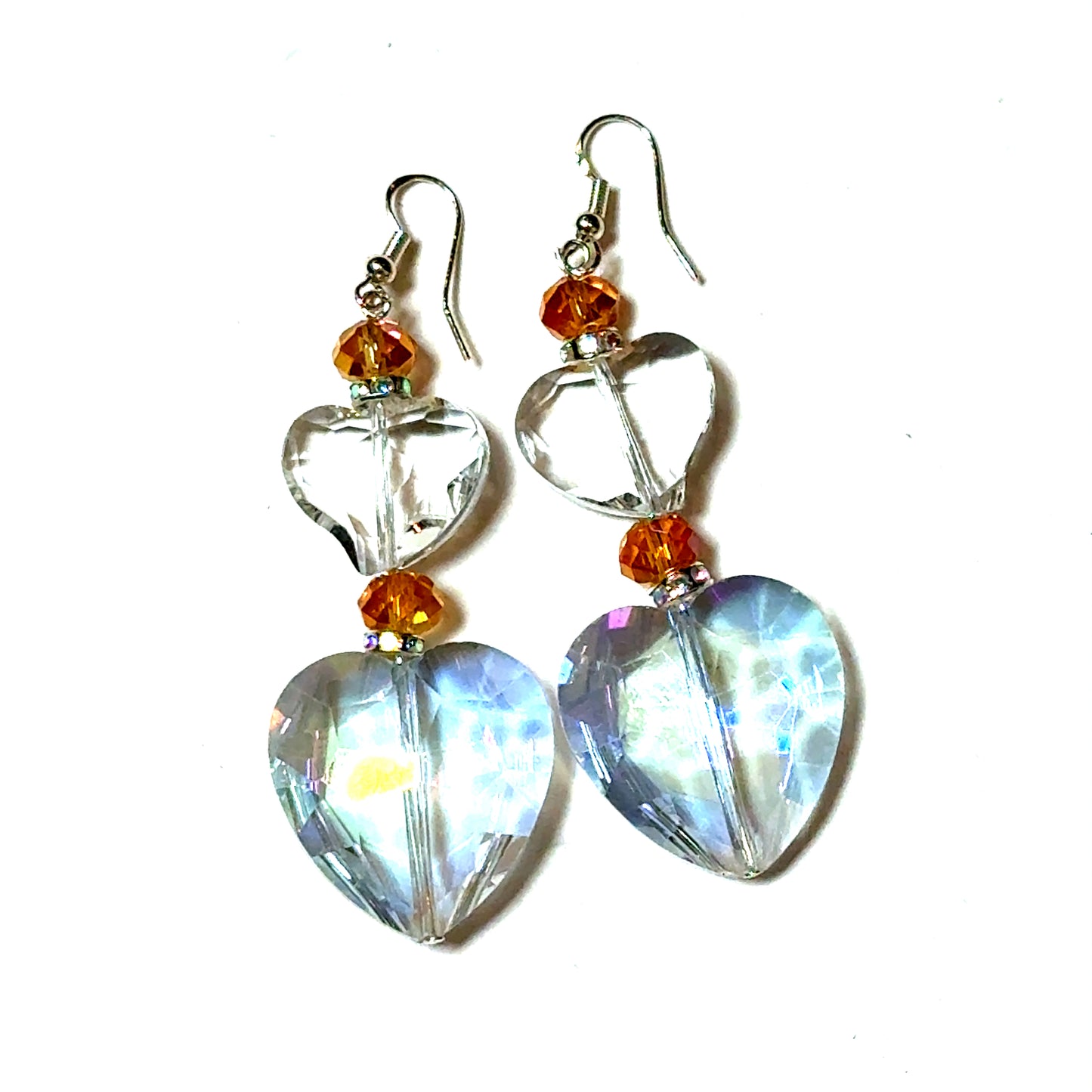 Clear Hearts Crystal Earring - Born To Glam Born To Glam