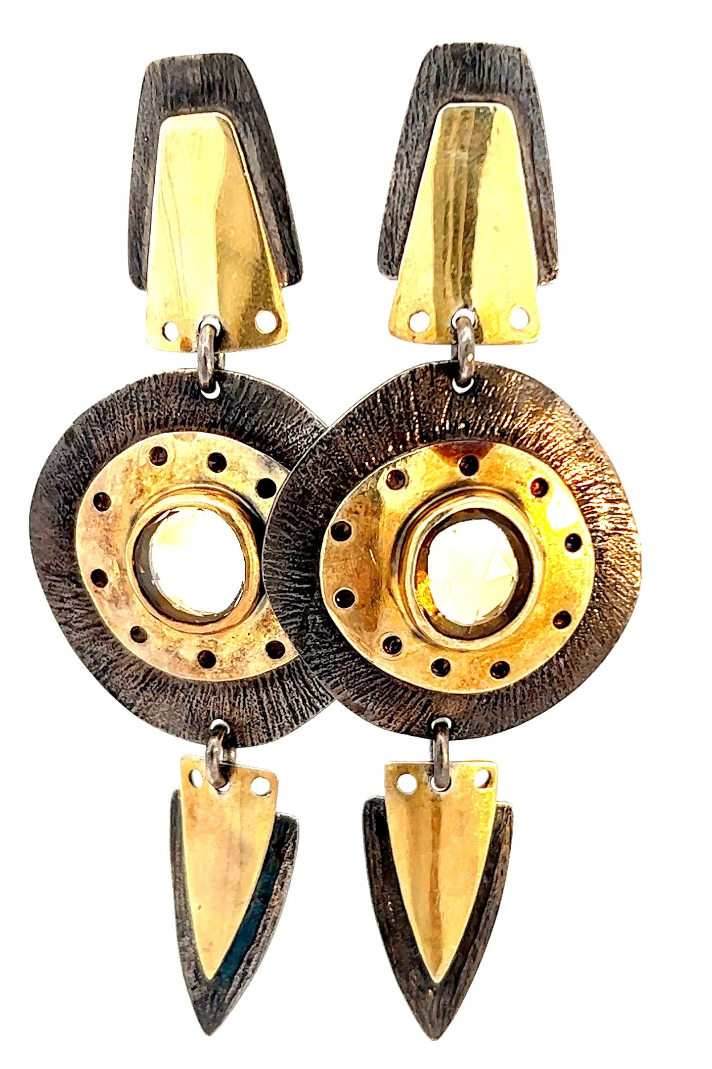 925 Gold and Silver Gemstone Earring - Born To Glam Born To Glam