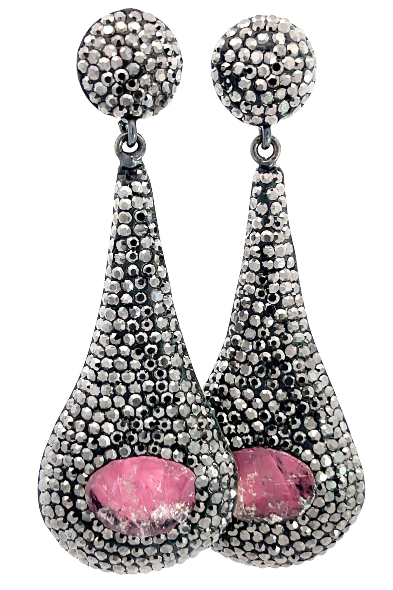 Silver Crystal Quartz Sterling Silver Teardrop Earring - Born To Glam Born To Glam