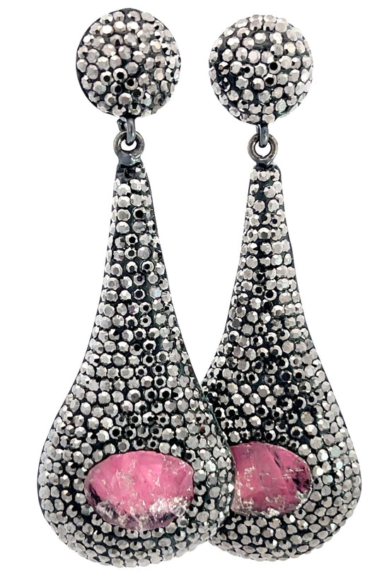 Silver Crystal Quartz Sterling Silver Teardrop Earring - Born To Glam Born To Glam