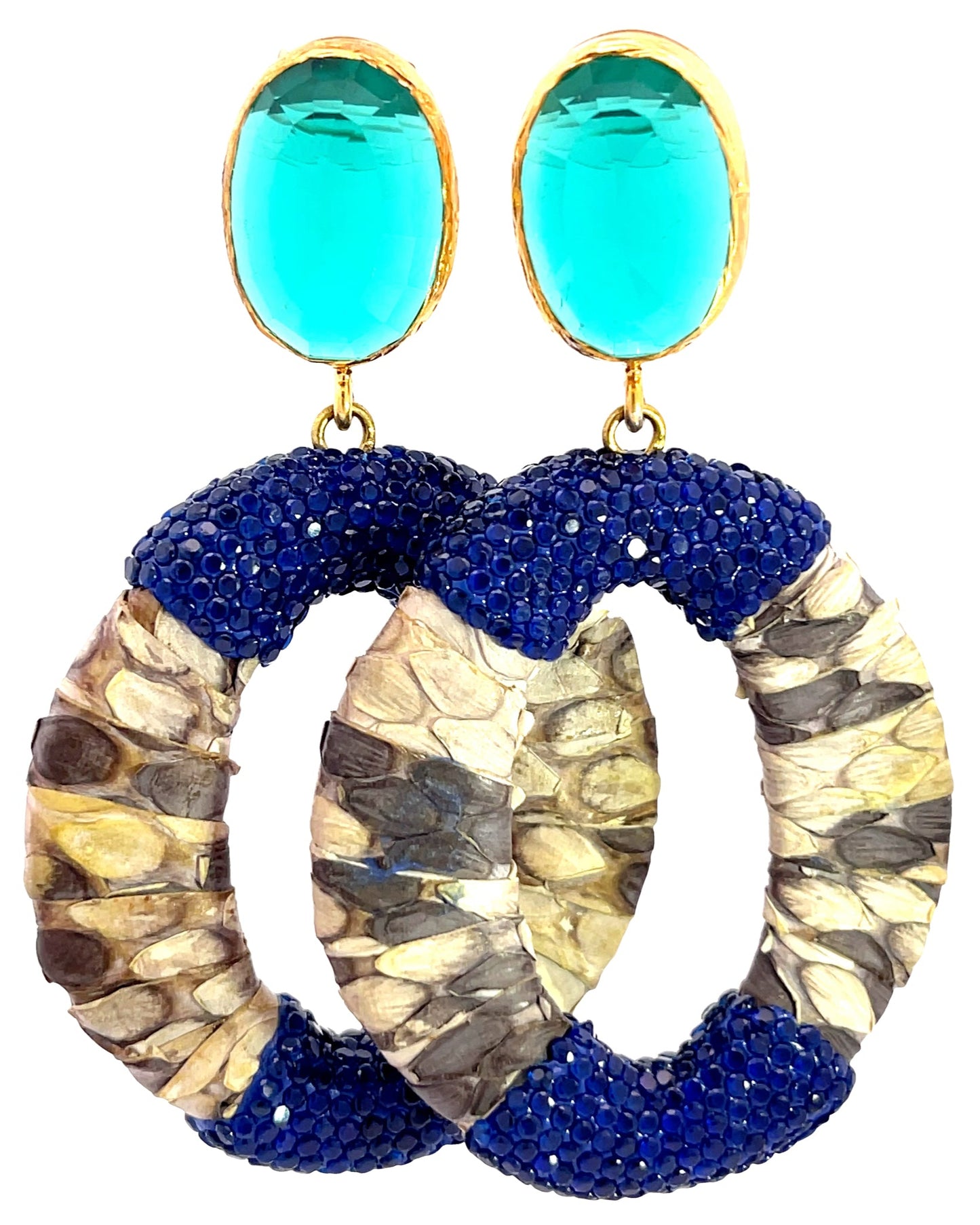 Gray & Blue Crystal Earring - Born To Glam Born To Glam