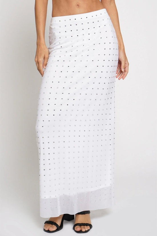 White Mirror Mesh Maxi Skirt - Born To Glam Born To Glam