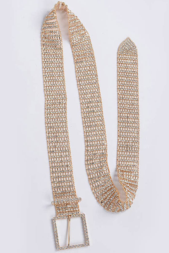 Adjustable Rhinestone Shiny Belt - Born To Glam Born To Glam