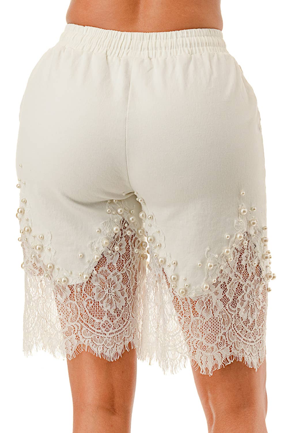 White Lace Denim Shorts - Born To Glam Born To Glam