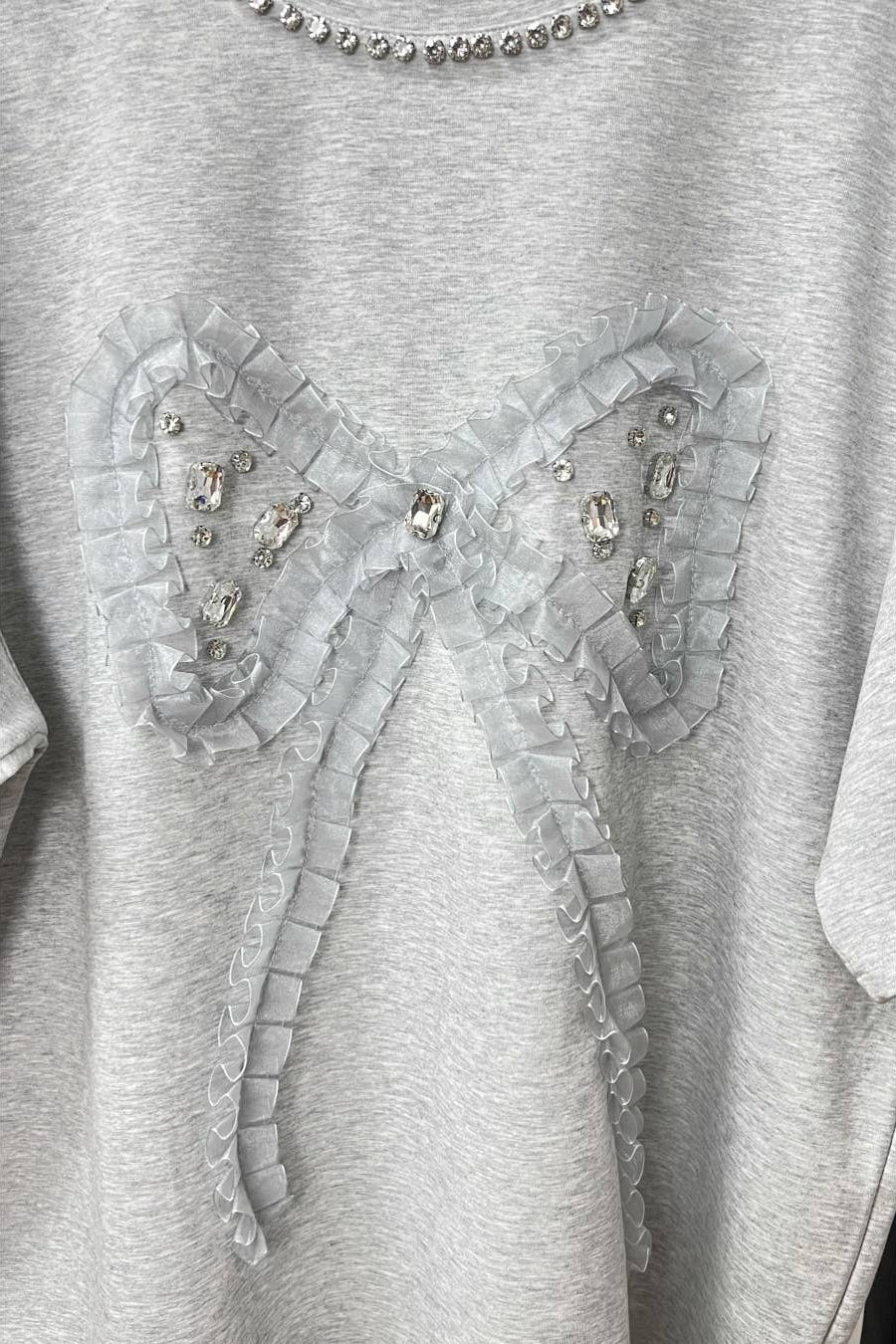 Gray sweatshirt with decorative elements on a white background Born To Glam