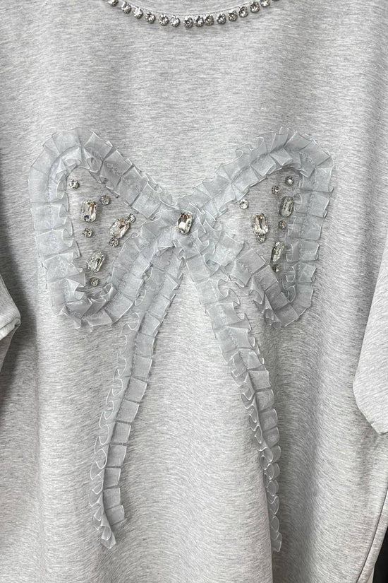 Gray sweatshirt with decorative elements on a white background Born To Glam