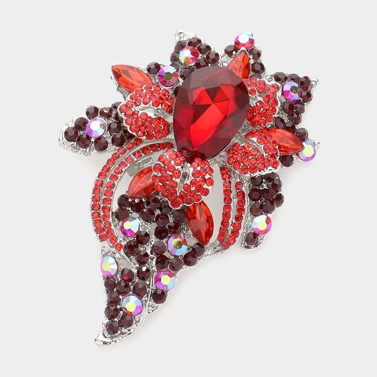 Floral Crystal Pave Bouquet Brooch / Pendant - Born To Glam Born To Glam