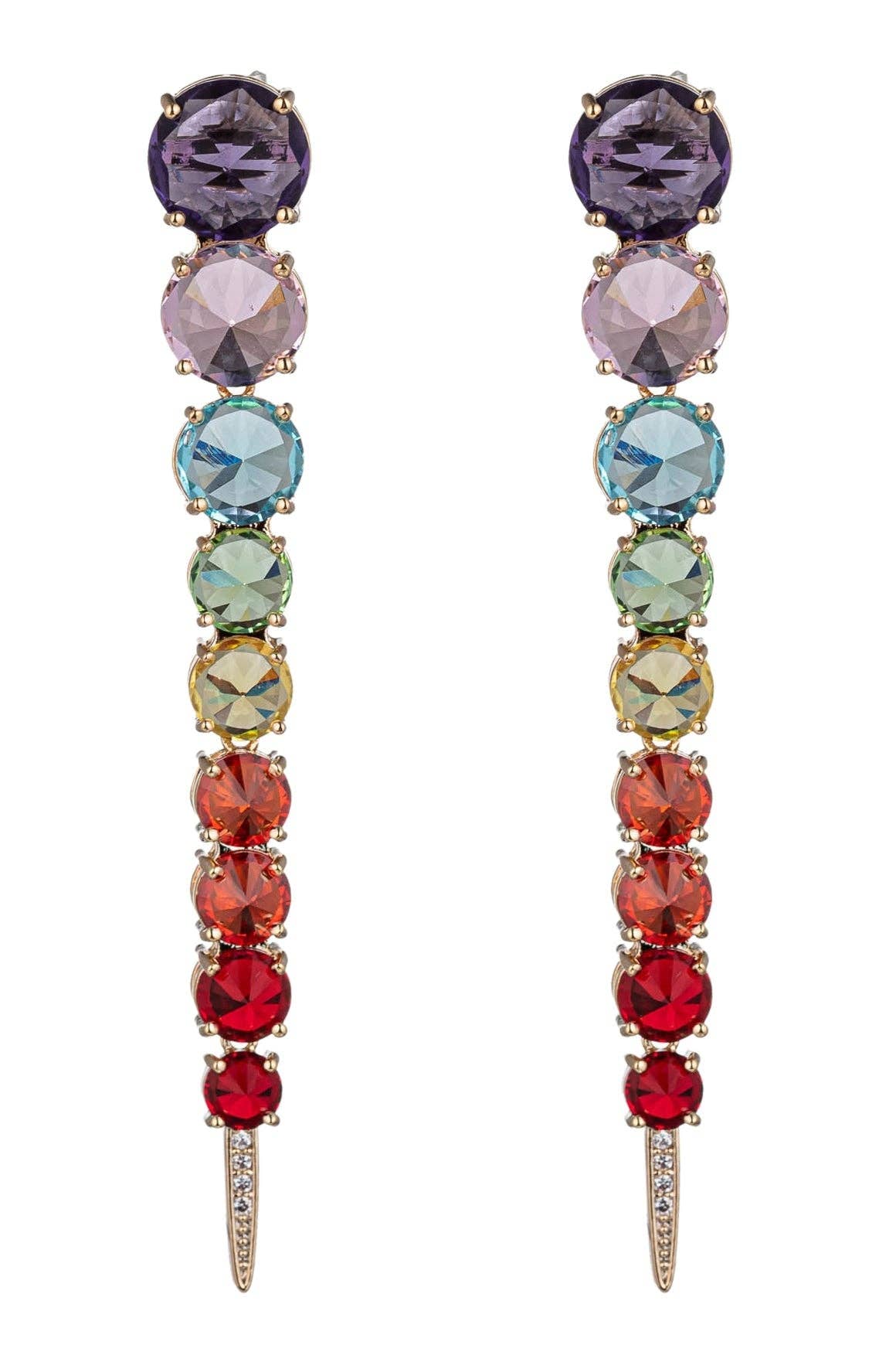 Harper rainbow Cubic Zirconia Drop Earrings - Born To Glam Born To Glam