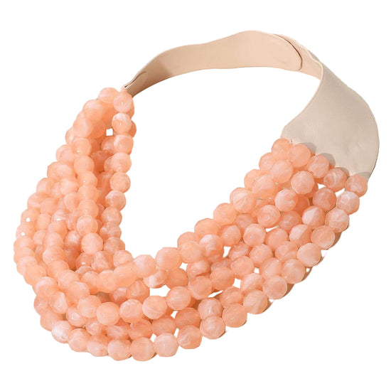 Beaded Multi Layered Faux Leather Magnetic Necklace - Born To Glam Born To Glam