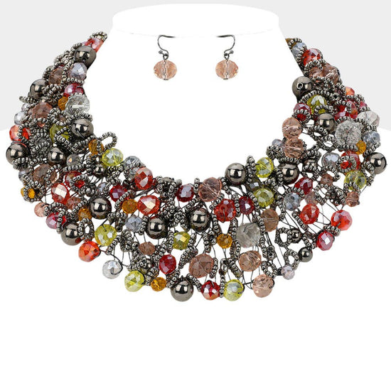 Wire Beaded Collar Necklace - Born To Glam Born To Glam