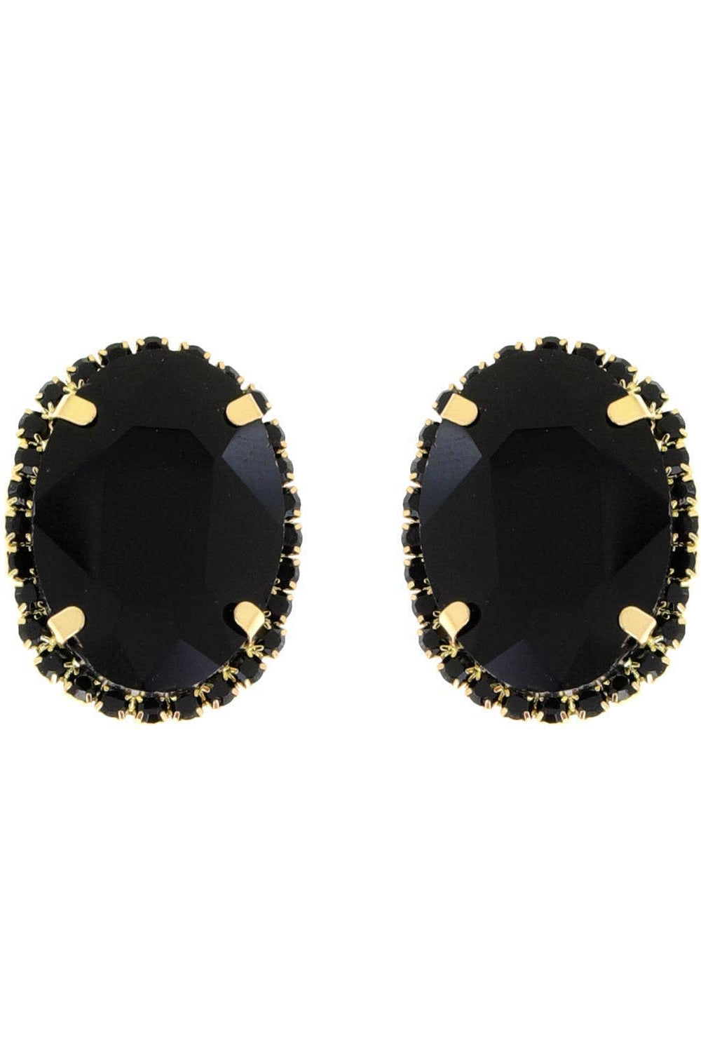 Rhinestone Oval Crystal Stud Earrings - Born To Glam Born To Glam