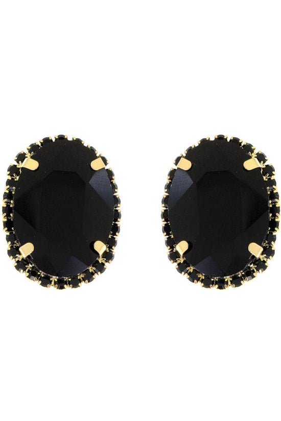 Rhinestone Oval Crystal Stud Earrings - Born To Glam Born To Glam