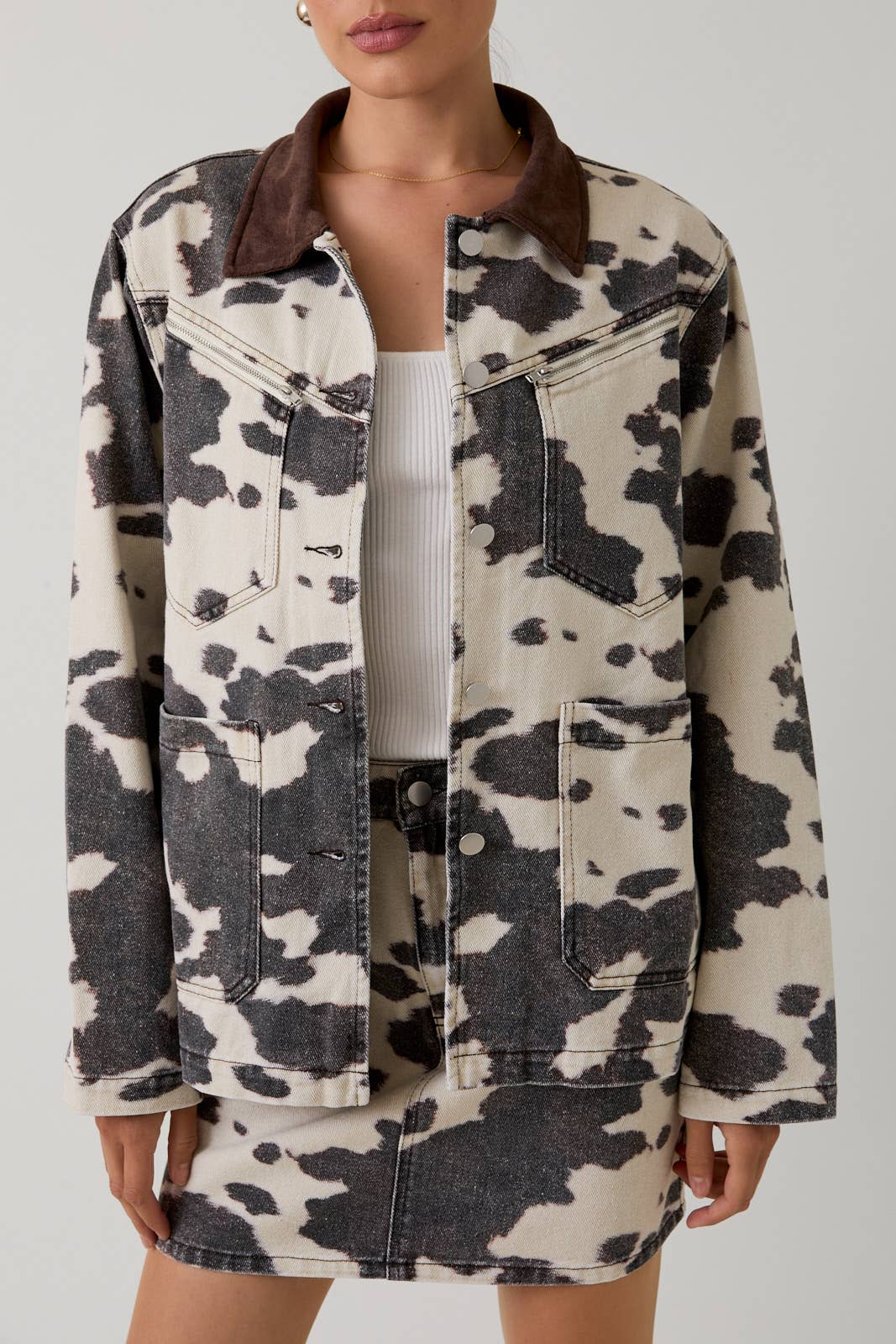 Cow Print Barn Jacket - Born To Glam Born To Glam
