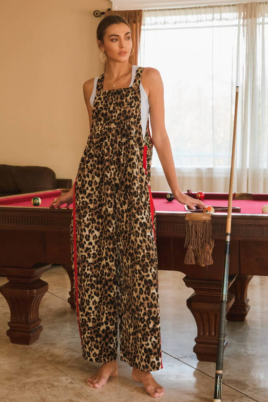 Leopard Printed Overall Jumpsuit Born To Glam