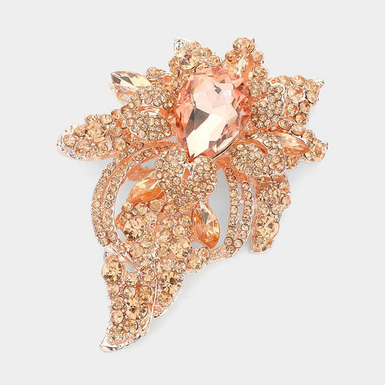 Floral Crystal Pave Bouquet Brooch / Pendant - Born To Glam Born To Glam