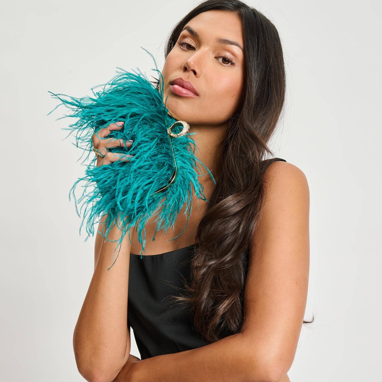 Harlow Feather Evening Bag White - Born To Glam Born To Glam